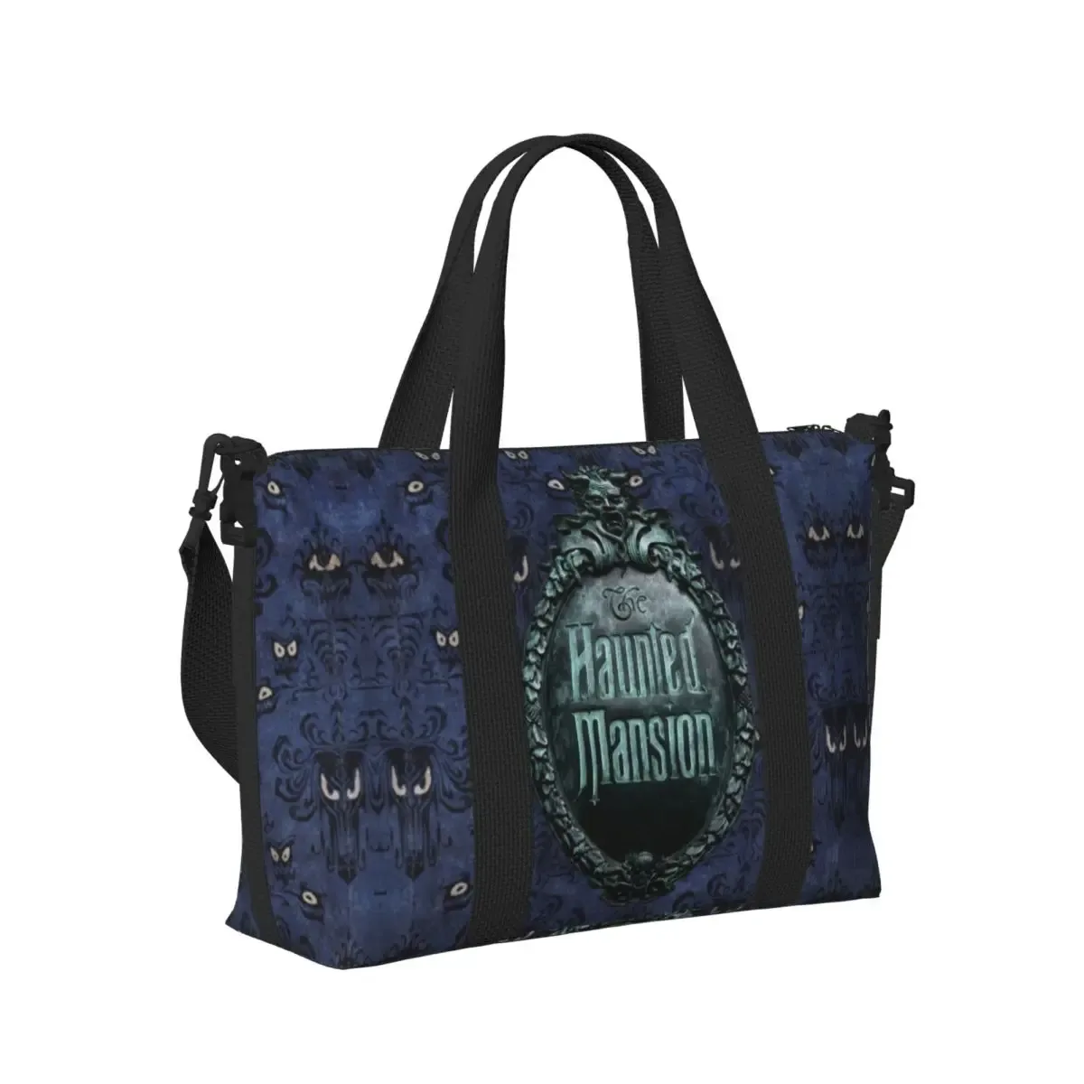 sac fourre-tout personnalisé avec logo de manoir hanté pour femme, sacs de voyage de grande capacité, sacs d'épicerie, halloween grimace mesurosts, salle de sport, plage