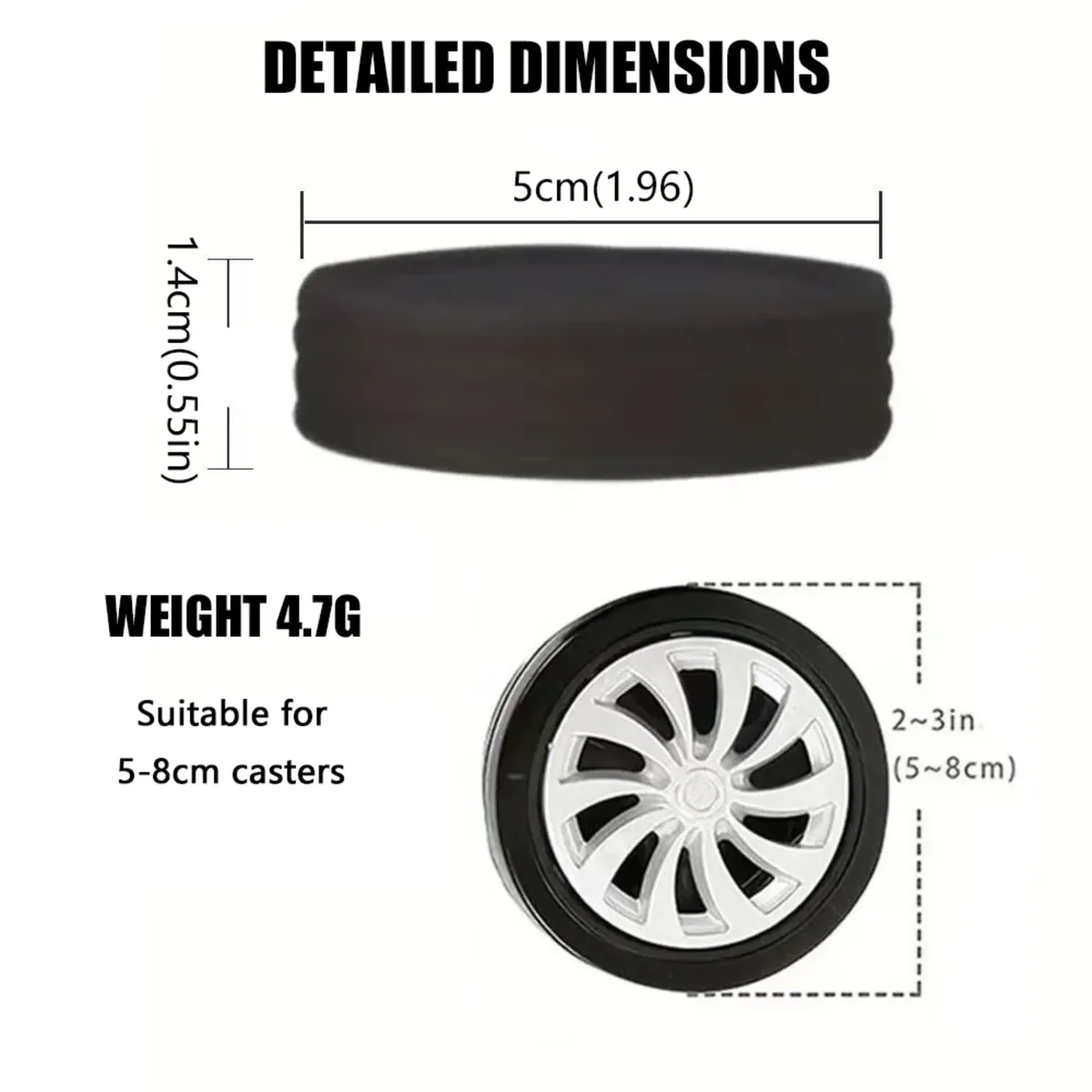 4-32 pièces housses de roues de valise en silicone, protecteurs de roues résistants à l'usure, manchons silencieux pour roulettes de trolley, accessoires de valise