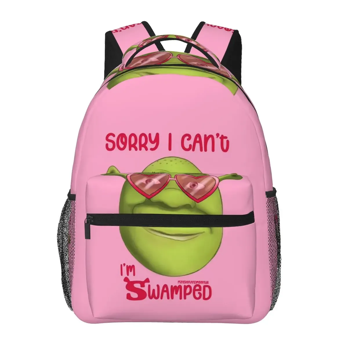 sacs à dos graphiques cherub shrek meme pour garçons et filles, sacs d'école pour enfants, sac à dos de voyage de dessin animé, sac à bandoulière de grande capacité