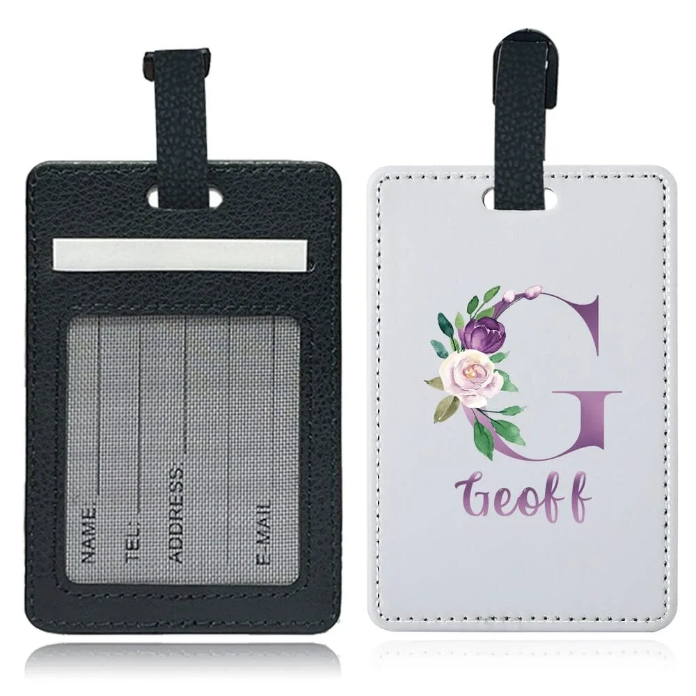 étiquette de bagage personnalisée en pu avec nom, porte-identifiant pour avion, porte-adresse pour valise, carte nominative, étiquette d'embarquement portable
