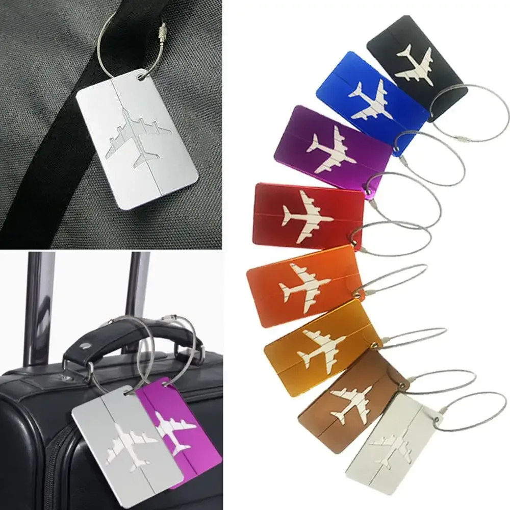étiquette de bagage étanche en alliage d'aluminium, valise de voyage, étiquettes d'identification de nom de sa