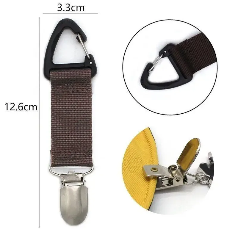 clip de chapeau portable multi-usages, support de chapeau de paille de voyage, clip de sac, organisateur de gants pour camping et accessoires d'équipement extérieur