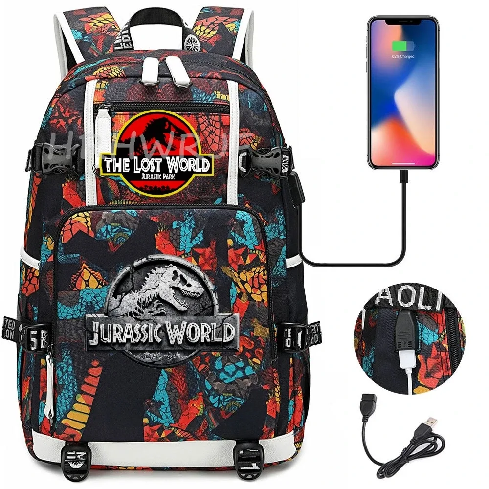 sacs à dos jurassic world park, sac à dos tactique pour ordinateur portable, multifonctionnel, durable, pour voyage en plein air, randonnée, sac à bandoulière