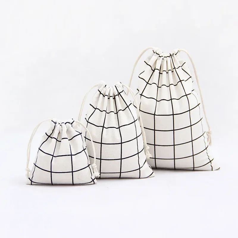sacs en coton à cordon pour mariage, noël, cadeaux, emballage diy, petites pochettes à cordon, étuis de rangement anti-poussière pour la maison