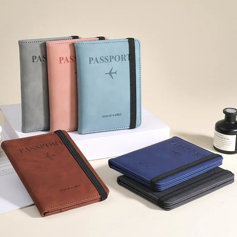 porte-passeport anti-rfid en cuir pu, portefeuille de voyage anti-magnétique, étui pour cartes, accessoires de voyage, 6 couleurs au choix