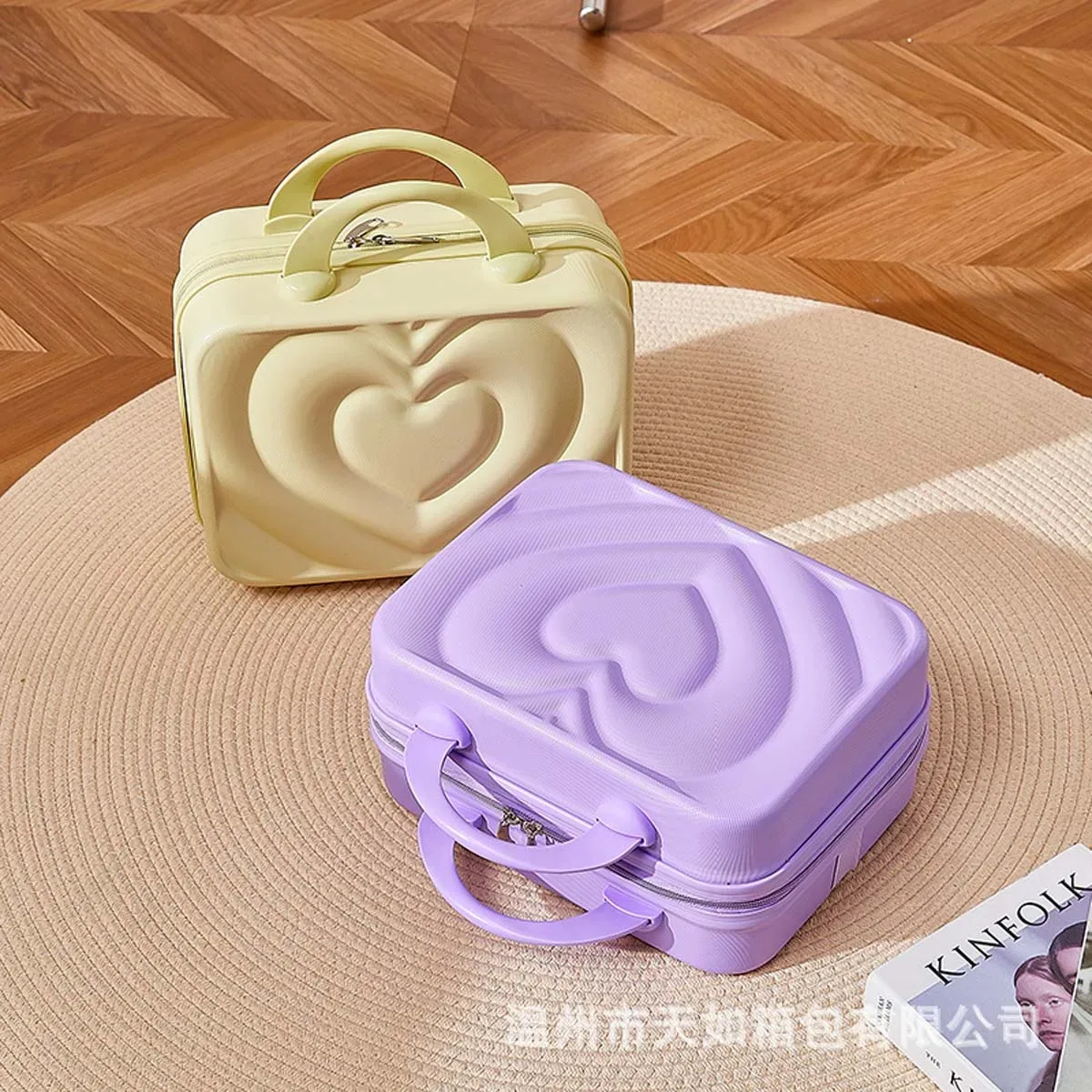 mini valise de maquillage de 14 pouces, assemblage de bagages, fixe, boîte à bonbons de mariage, rangement en gros, boîte-cadeau personnalisable