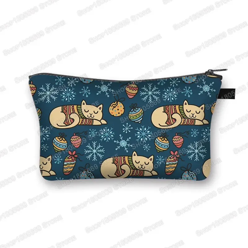 kawaii dessin animé chat chien trousse à cosmétiques mignon chaton chiot sacs de maquillage femmes sacs de toilette pochette rouge à lèvres pochette fille sac à cosmétiques