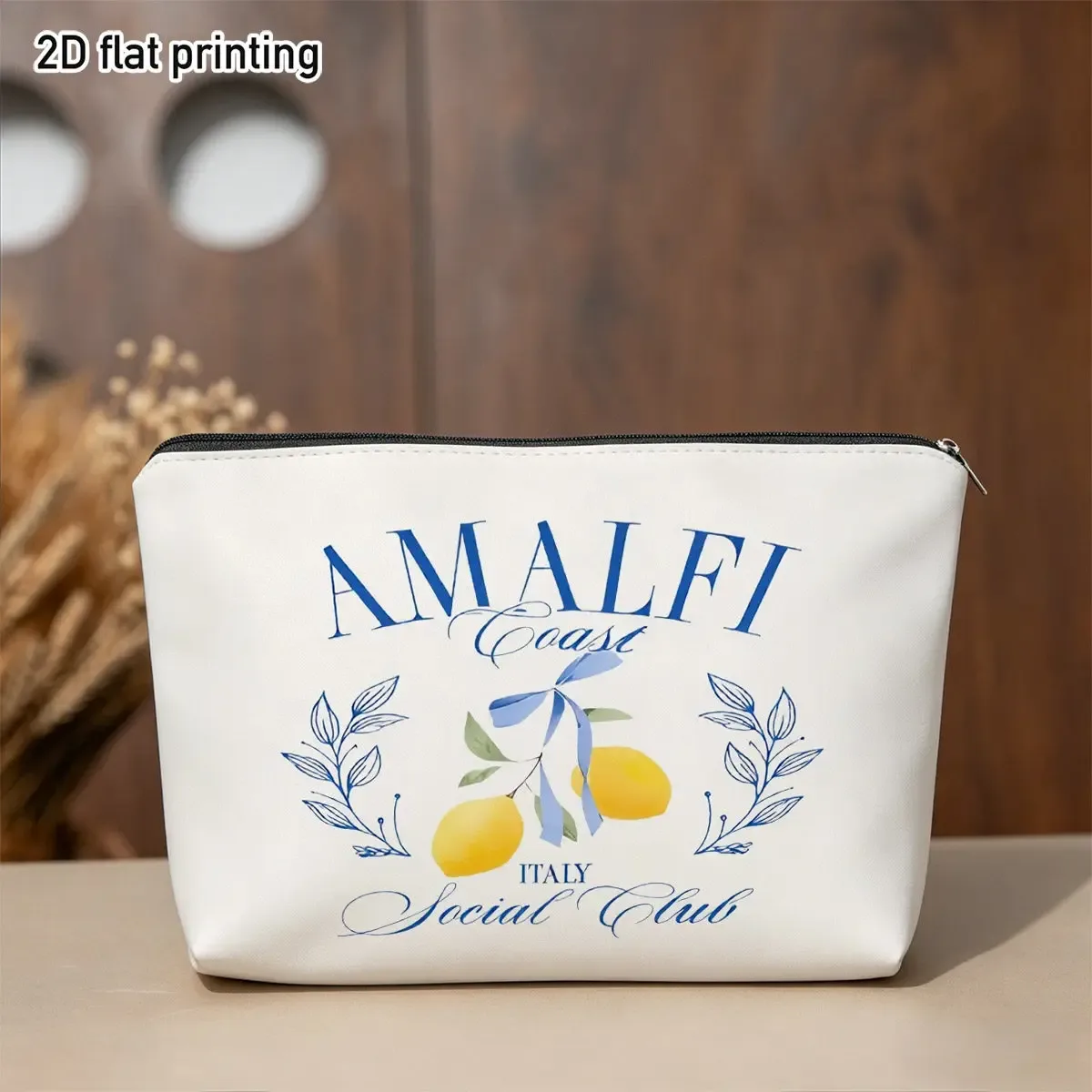 la dolce vita amalfi coast italia pochette à fermeture éclair avec imprimé citron italien, trousse à cosmétiques pour femme, organiseur de toilette pour la plage et les voyages