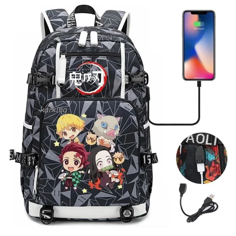sac à dos hot kamado nezuko demon slayer camouflage, grande capacité, pour adolescents, sacs d'école pour ordinateur portable, léger, pour voyage en plein air, randonnée