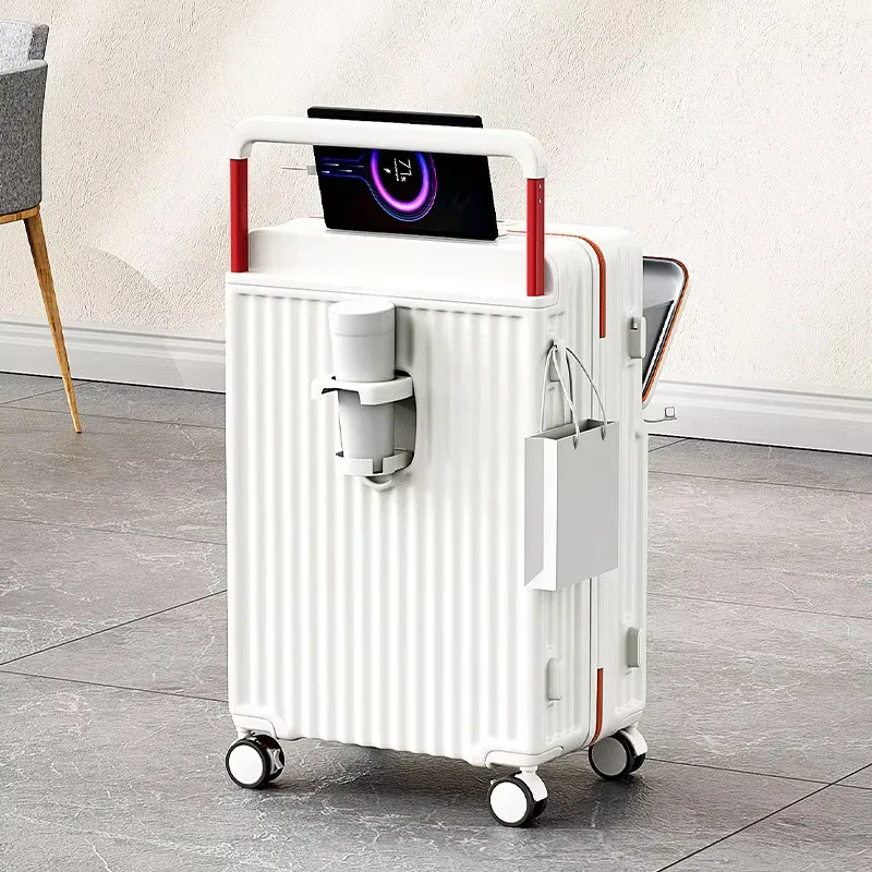 klqdzms valise de cabine multifonctionnelle à ouverture frontale 20/22/24/26 pouces avec compartiment pour ordinateur portable pour femme