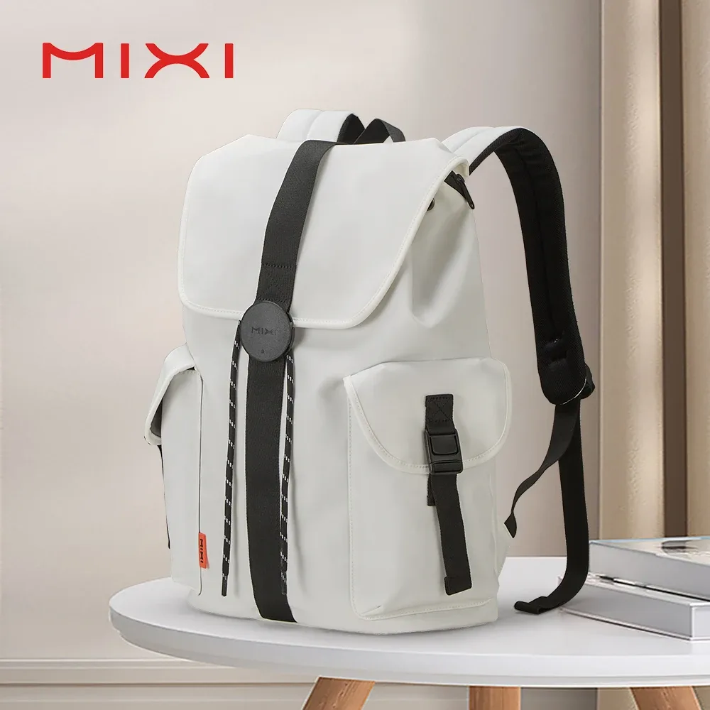sac à dos pour ordinateur portable mixi new 16'' pour hommes, imperméable, léger, décontracté, pour voyages, école, femmes, plein air, sac à dos 17 pouces blanc m5228