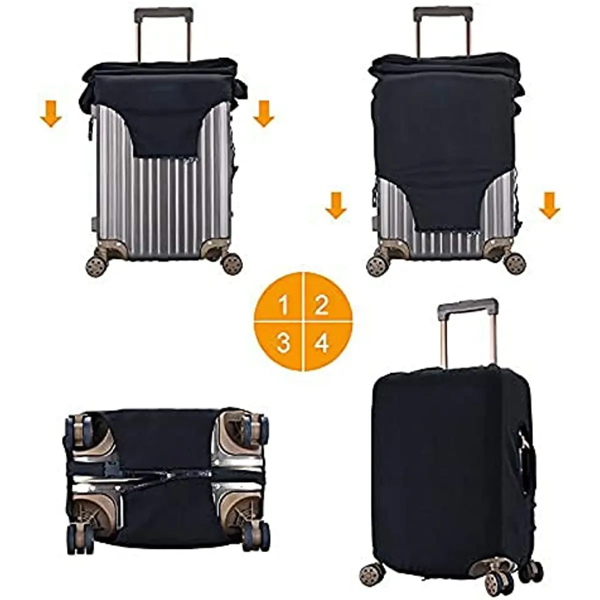juste de valise de voyage tour eiffel paris avec fleurs roses, housse de protection des bagages, convient aux valises de 18 à 32 pouces