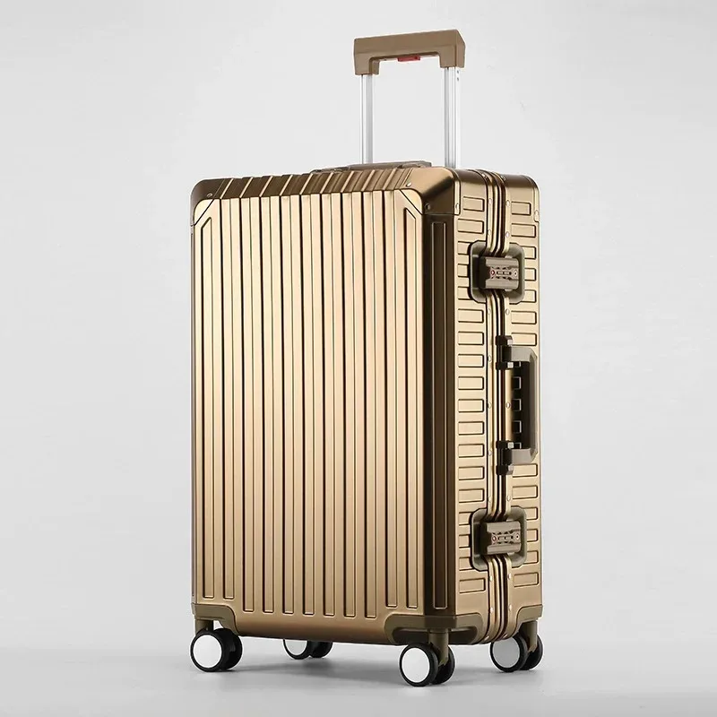 nouvelle valise à roulettes haut de gamme en aluminium-magnésium 100 %, idéale pour les voyages, parfaite pour les valises de marque spinner