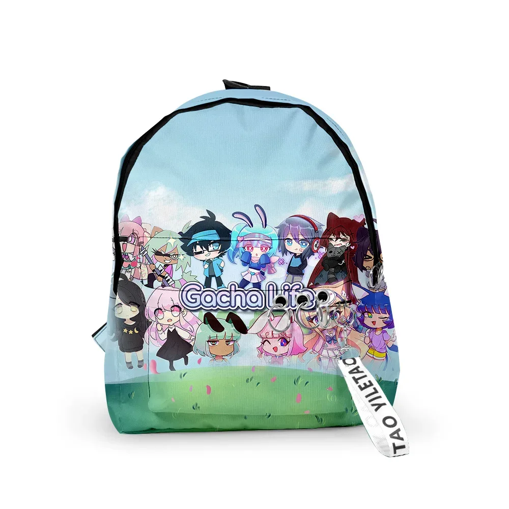 sacs d'école gacha life pour jeunes, sacs à dos pour garçons/filles, impression 3d, oxford, imperméable, porte-clés, petits sacs de voyage