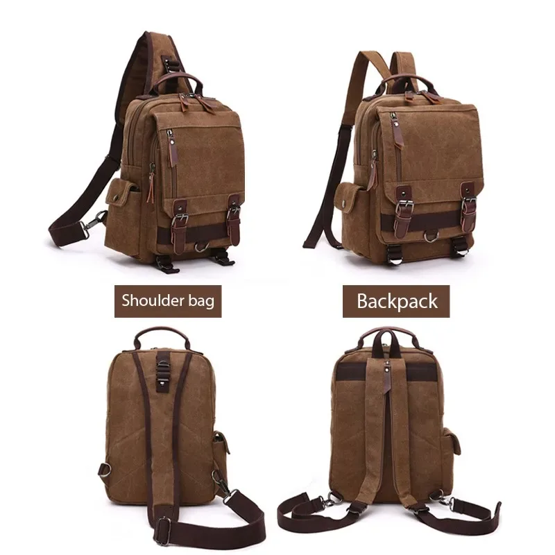 sac à dos en toile pour homme et femme, sacoche de voyage multifonctionnelle