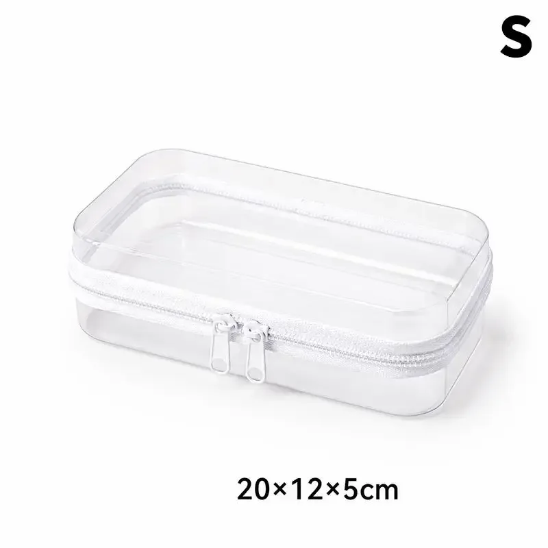 pochette cosmétique transparente à fermeture éclair, étanche, rigide, portable, pour usage quotidien, organiseur de produits de toilette de voyage