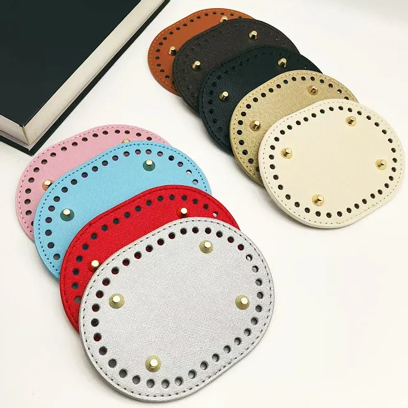 ensemble de trois accessoires pour sacs faits main de 14,5 cm avec fond ovale, plusieurs couleurs disponibles, accessoires de sac diy, fond de sac, bandoulière, cordon de serrage, ensemble de trois pièces, sac tissé fait main, sac cousu main, accessoires pour sac bandoulière