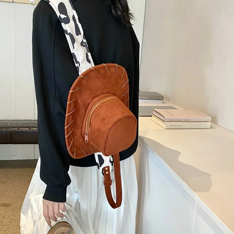 sac à dos de voyage de loisirs tissé pour femme, élégant, vintage, avec chapeau personnalisé, design, mode coréenne, sacs à double usage pour femmes