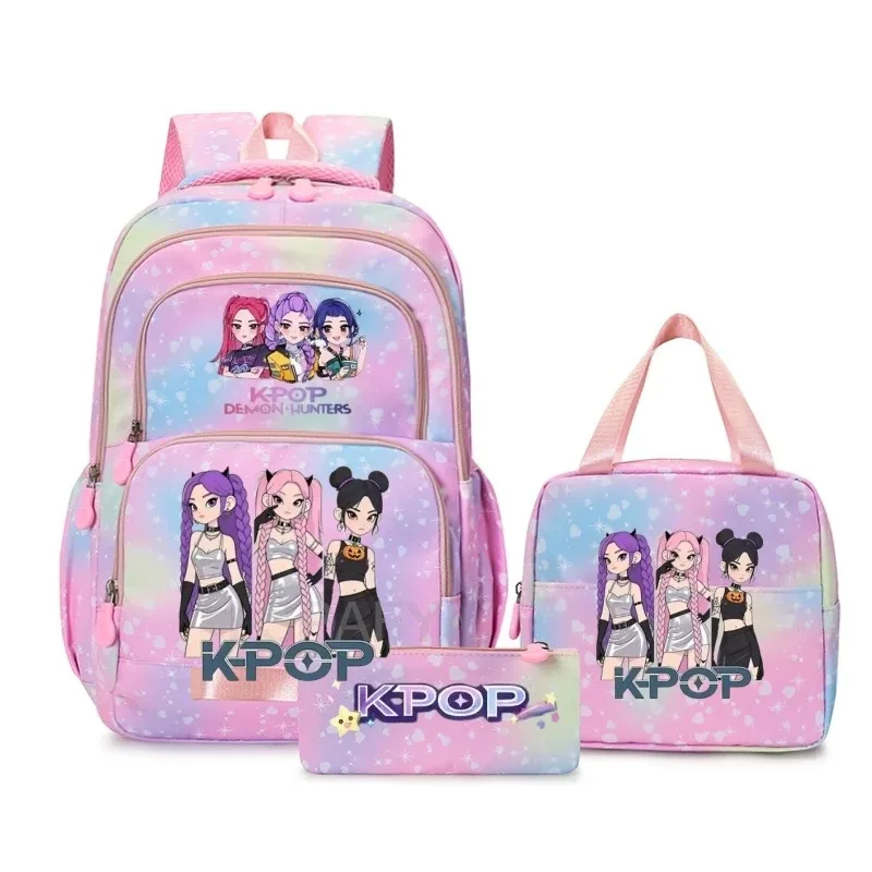 sacs à dos kpop colorés pour garçons, rumi mira zoey huntr/x saja, sacs d'école décontractés, sacs de voyage imprimés, mochila