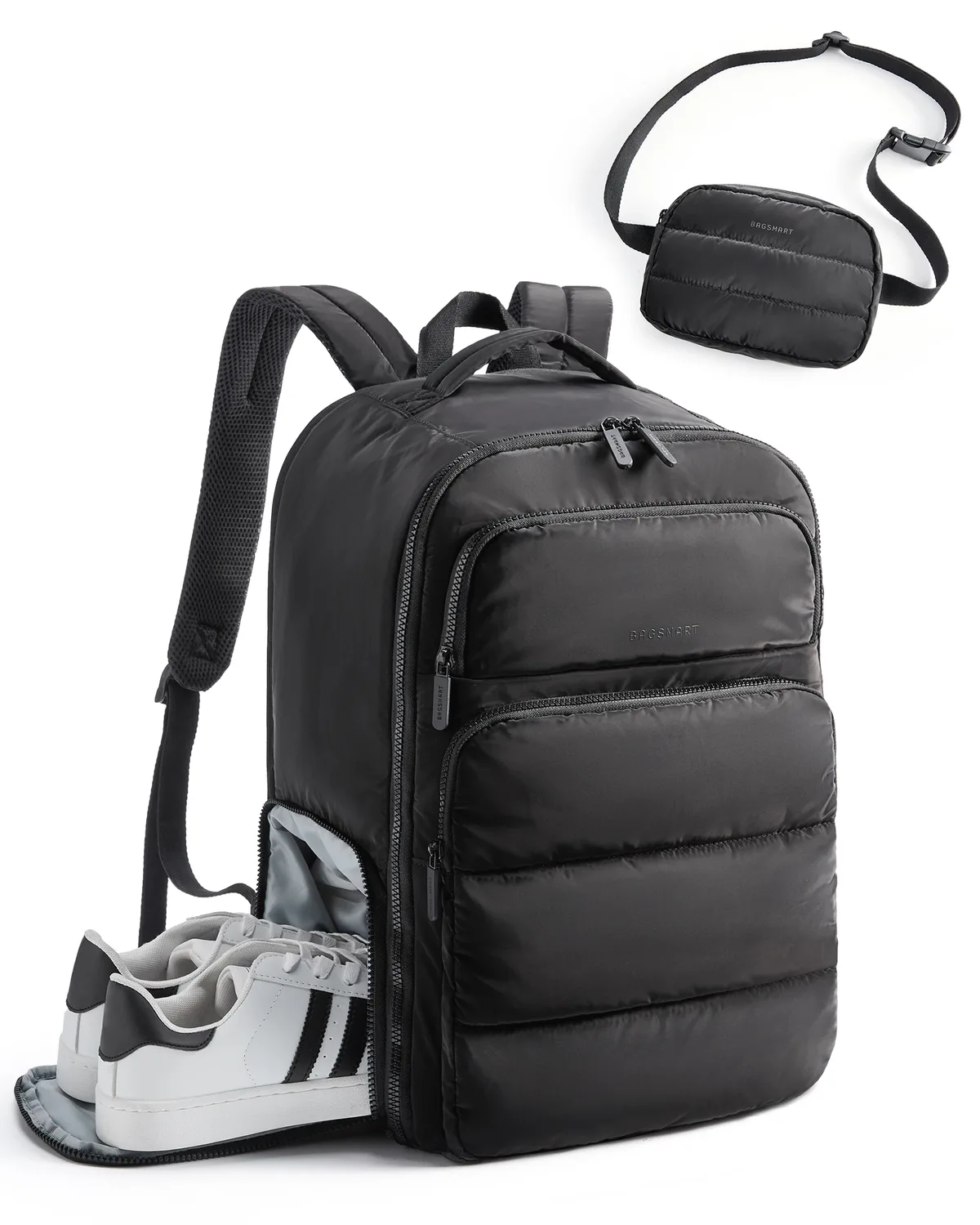 bagsmart 35l sac à dos de voyage pour hommes 17.3 pouces sac à dos de transport approuvé au vol résistant à l'eau sac à dos décontracté pour les femmes