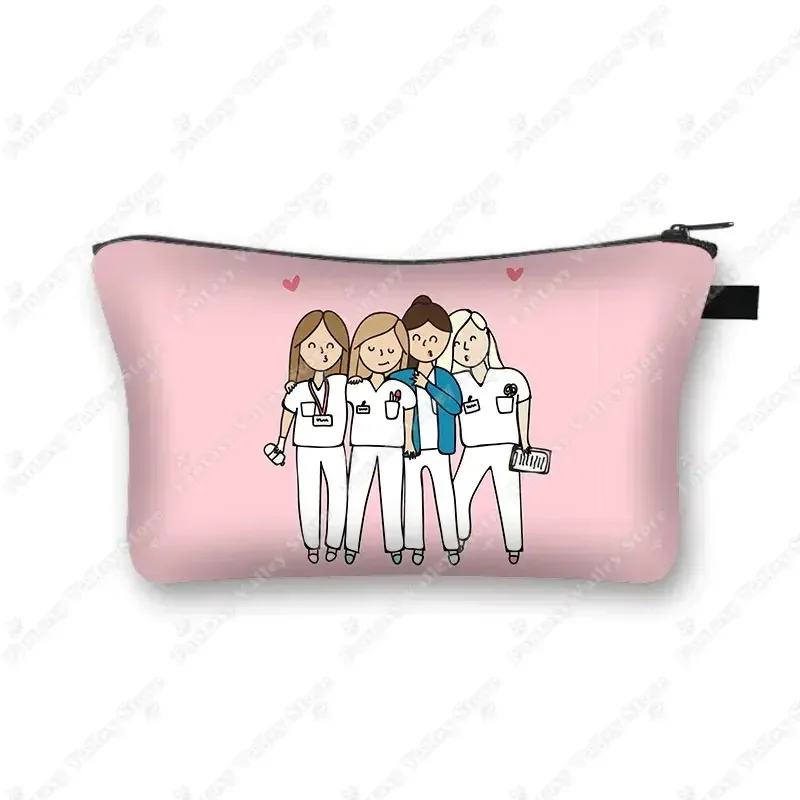 étui à cosmétiques pour médecin et infirmière, stéthoscope médical, seringue, trousse de toilette, organisateur, sacs à cosmétiques pour femmes, trousse de maquillage pour hôpital ecg