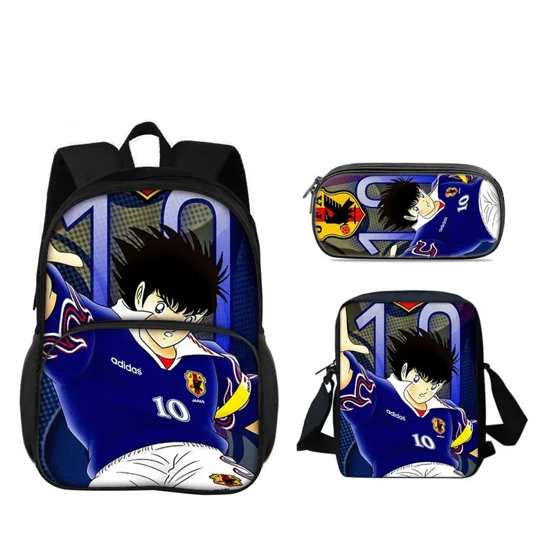sac à dos captain tsubasa, sac à stylos, sac à bandoulière, ensemble de 3 pièces, polyvalent, pour garçon ou fille, meilleur cadeau d'anniversaire