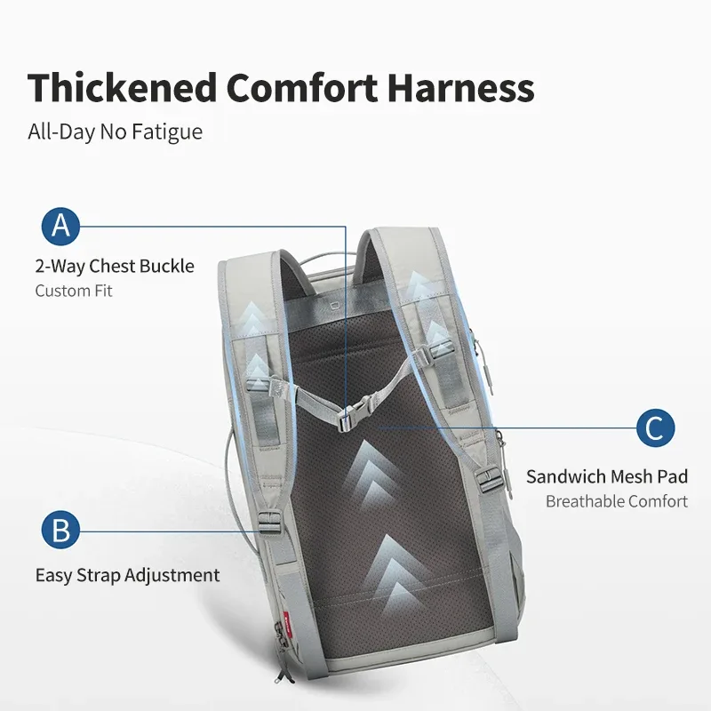 sac à dos extensible de grande capacité en tissu imperméable oiwas avec couche de protection réfléchissante pour ordinateur portable