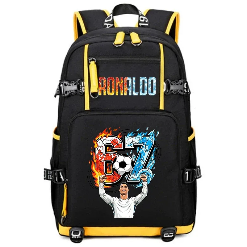 cr7 ronaldo 67 sac à dos imprimé de grande capacité pour étudiants, adolescents, enfants, sac à dos de voyage pour l'école