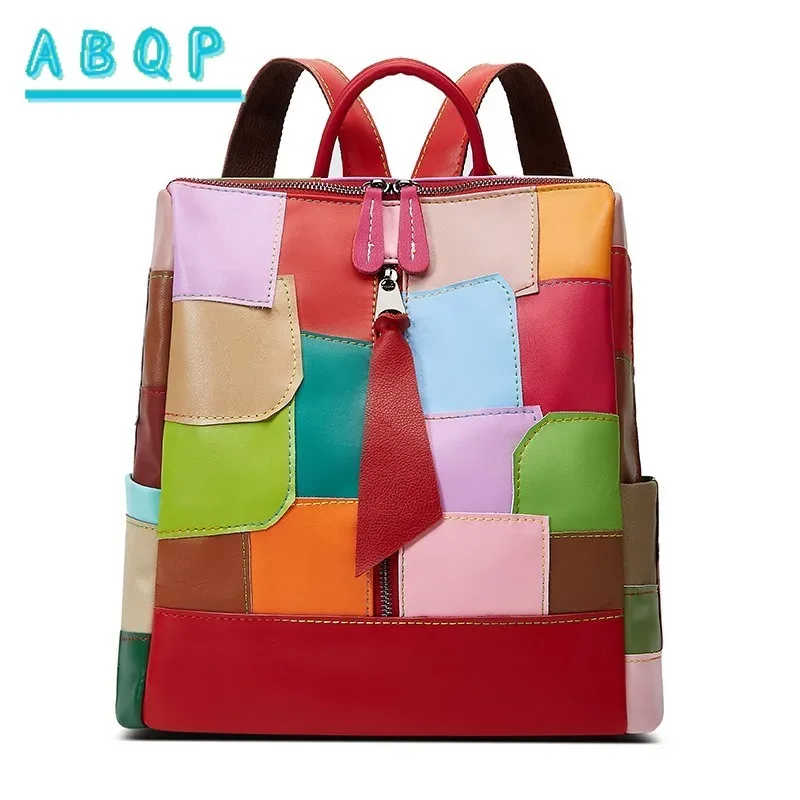 sac à dos interne de grande capacité, sac à dos irrégulier avec épissure de couleur, sac à main quotidien d'extérieur décontracté pour femmes