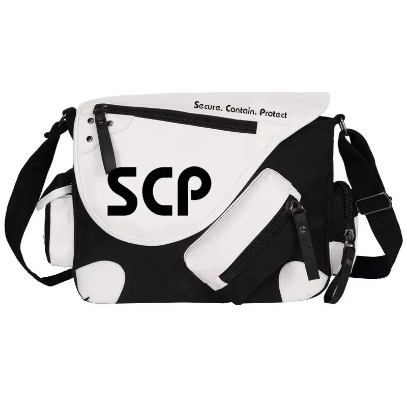 sac messager en cuir pu pour hommes et femmes, sac d'école scp, sacs initiés, procédures spéciales anime, cosplay