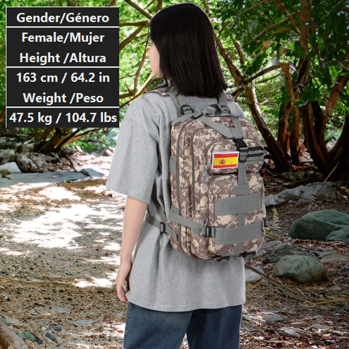 sac à dos de randonnée tactique de sport de plein air de 25 l, imperméable, pour la pêche, la chasse, le trekking