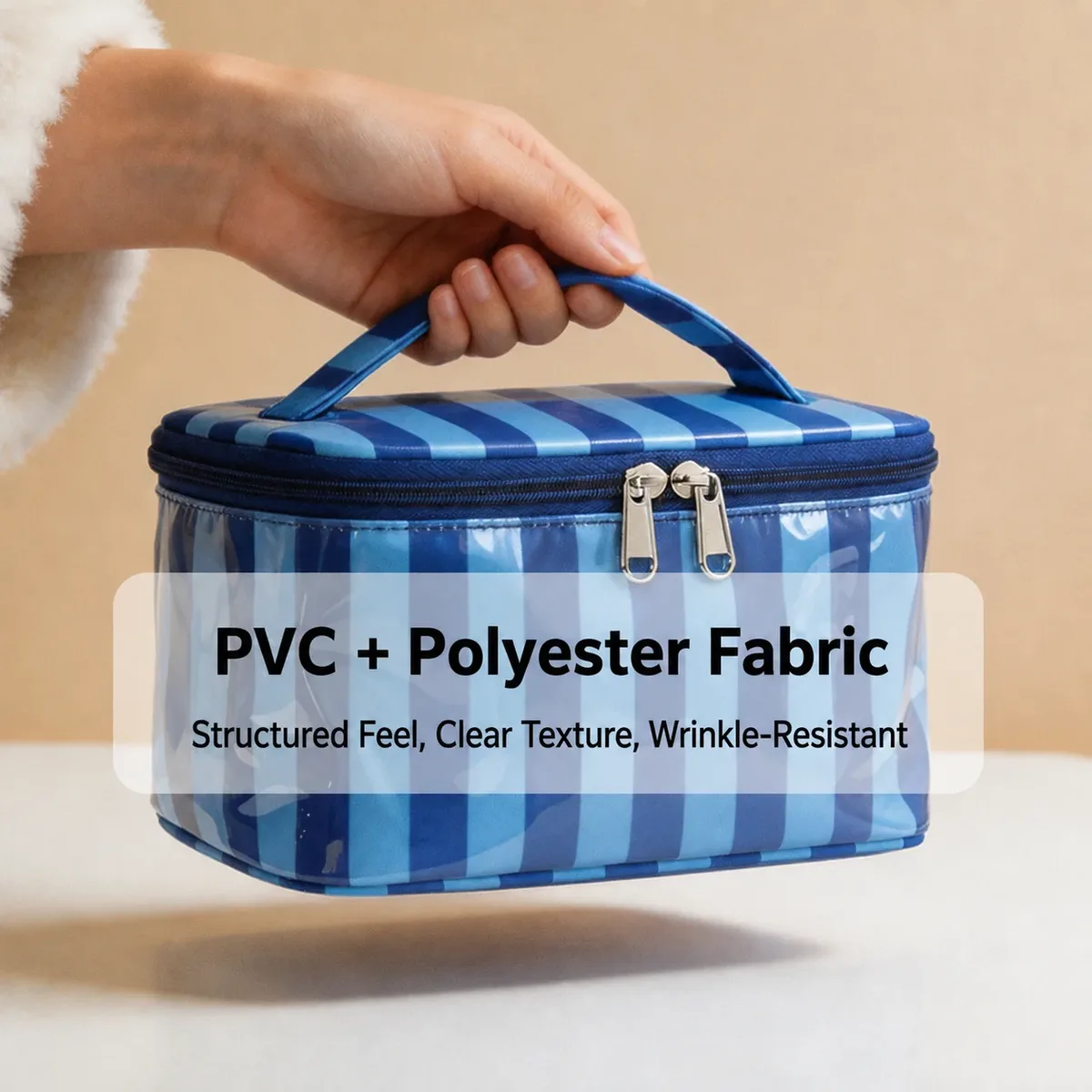 trousse de maquillage de grande capacité, imperméable, avec fermeture éclair, sac à cosmétiques résistant à l'usure, organisateur de beauté pour le rangement de petits objets pour femmes
