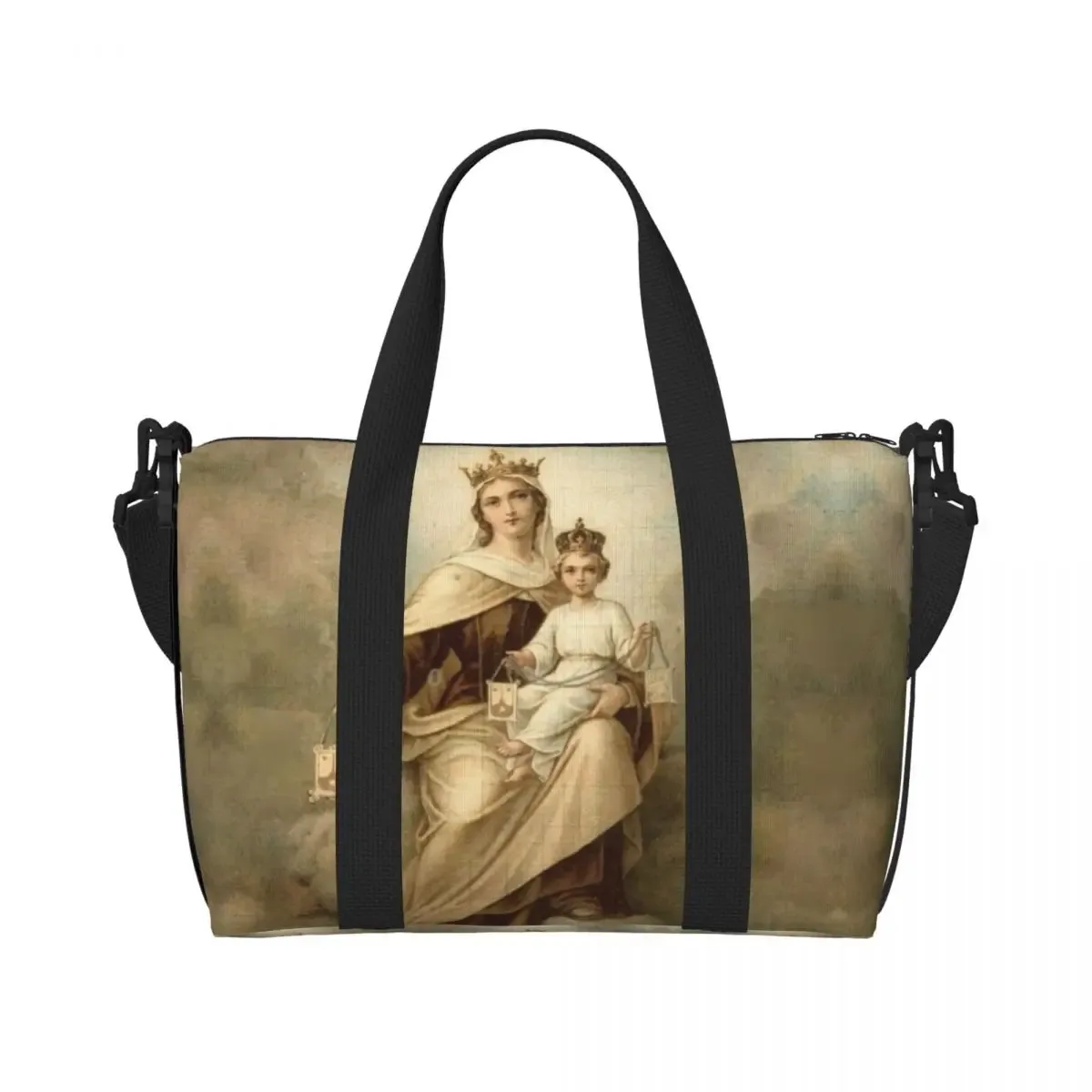 sac fourre-tout personnalisé vierge marie d'élissa upe pour femme, grande capacité, saint catholique du mexique, sacs de voyage pour salle de sport de plage