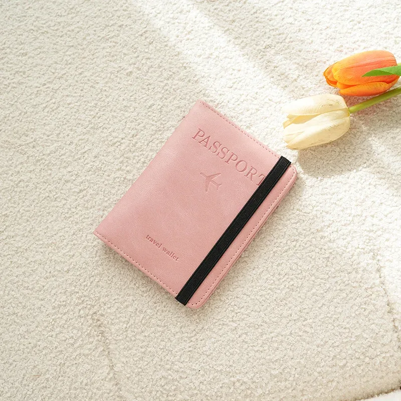 pochette de voyage rfid anti-électronique 2026, étui en cuir pu simple et élégant, porte-documents multifonctionnel, portefeuille de voyage