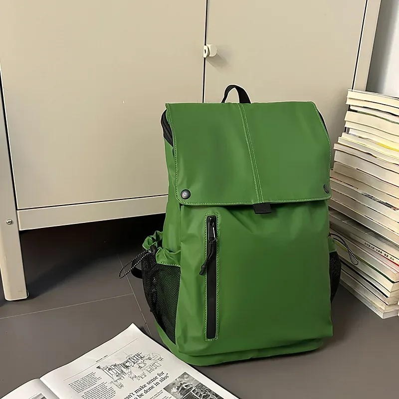 sac à dos en cuir imperméable pour hommes et femmes, orange, vert, noir, kaki, voyage en plein air, pochette d'ordinateur d'affaires, sac d'école de grande capacité