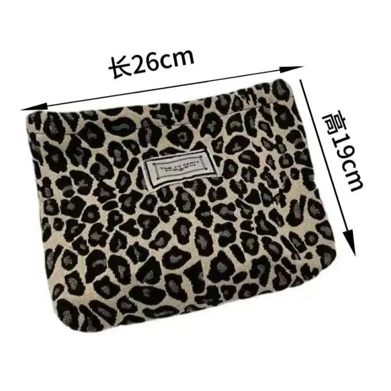 grand sac à cosmétiques léopard pour femmes, sac de maquillage en toile à fermeture éclair, organisateur de maquillage de lavage de voyage, trousse de beauté, pochette