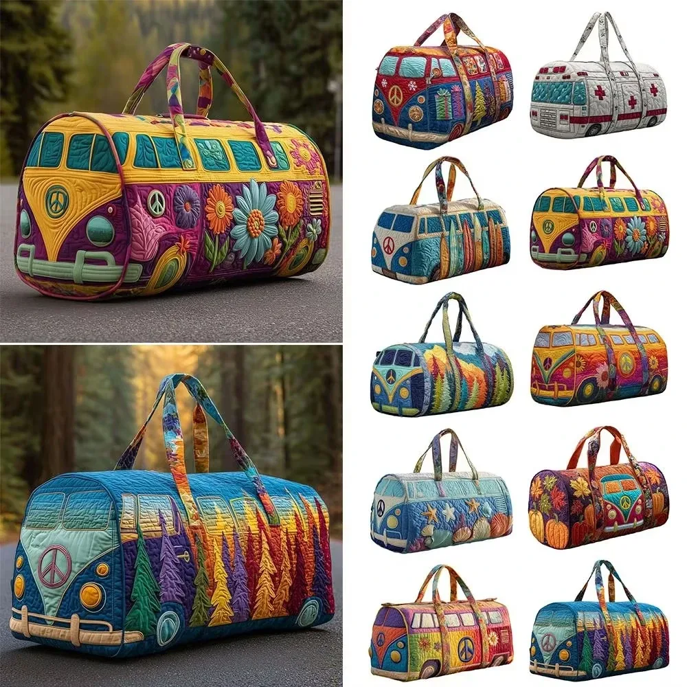 Sac de voyage matelassé à sangle réglable, grande capacité, sac fourre-tout, sac de voyage matelassé 3D, sac à main pour courtes distances