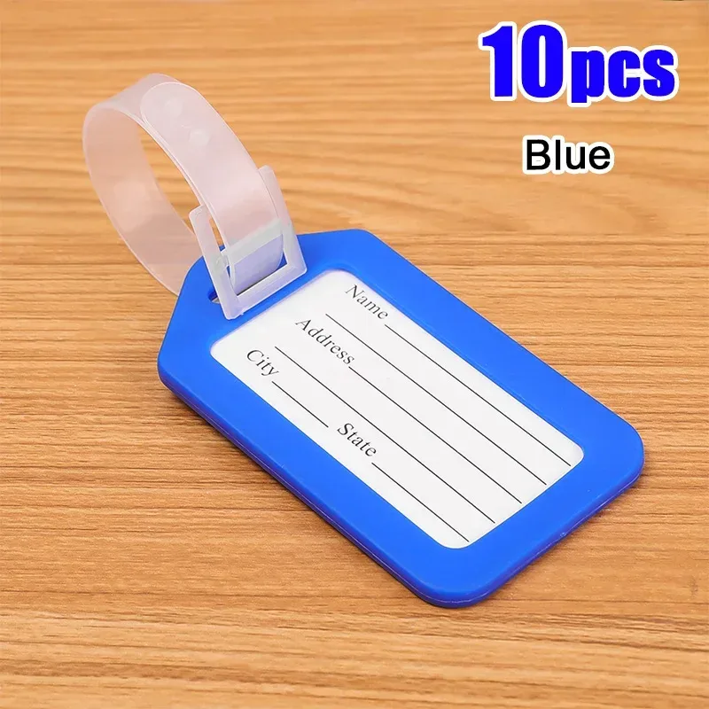 étiquettes de bagages colorées pour sac de visite, nom de valise, lettres personnalisées pour avion, accessoires de voyage attro, 1/10 pièces