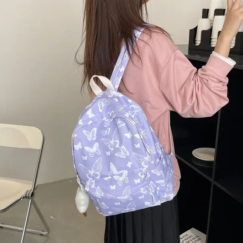 mode papillon modèle coréen femmes sac à dos étudiant sac à dos pour l'école livre stockage et organisateur de voyage rюкзак с экраном