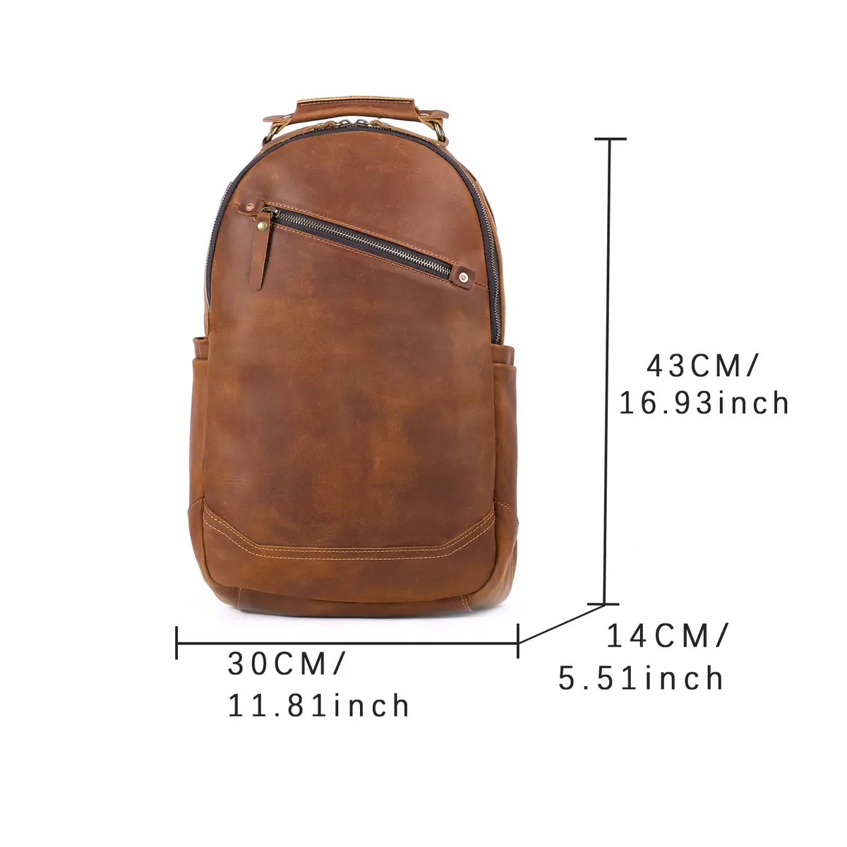 sac à dos vintage fait main en cuir pleine fleur pour homme, sac à bandoulière pour ordinateur portable en cuir crazy horse, sac d'école tendance pour homme