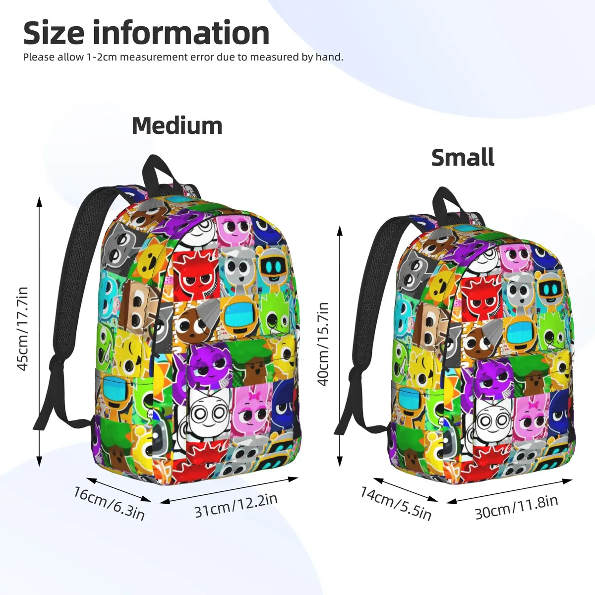 sac à dos s-sprunkis pour étudiants, sacs à dos imprimés en polyester, sacs de lycée à la mode, sac à dos coloré pour randonnée