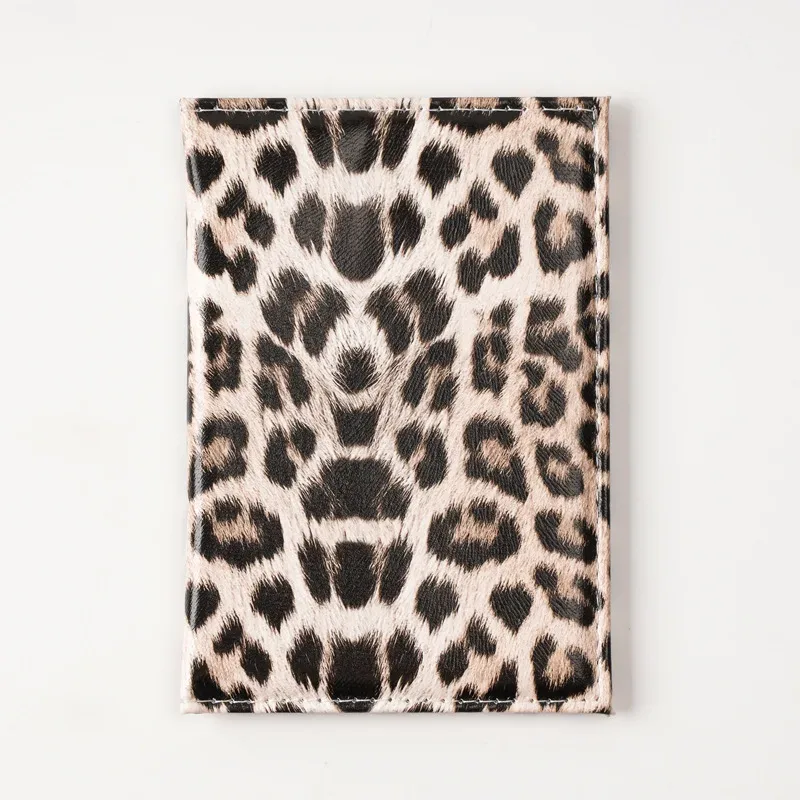 housse de protection pour passeport à motif léopard, porte-passeport de voyage, portefeuille cadeau, étui à cartes en cuir pu, sac de rangement unisexe