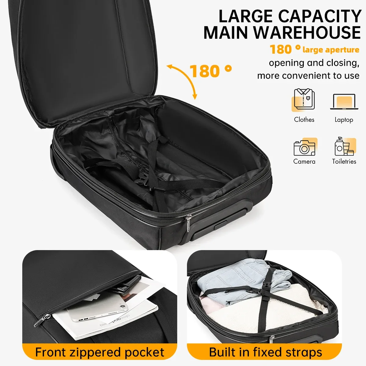 nouveau modèle 2026 : valise en tissu oxford grande capacité, petite valise de voyage à roulettes 20 pouces, sac à main