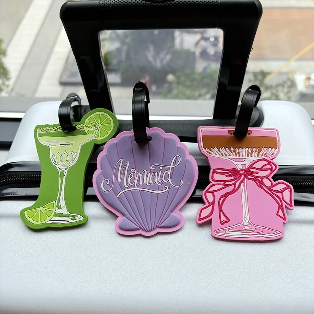 1 pièce étiquette de bagage style coquille avec pendentif, anti-perte, pour sac, avec espace d'écriture pour les informations, accessoire anti-perte