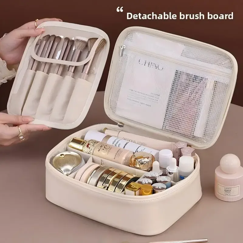 sac cosmétique en cuir moderne, ouvert, portable, détachable, multifonctionnel et imperméable, en gros, en stock, transfrontalier, le plus vendu
