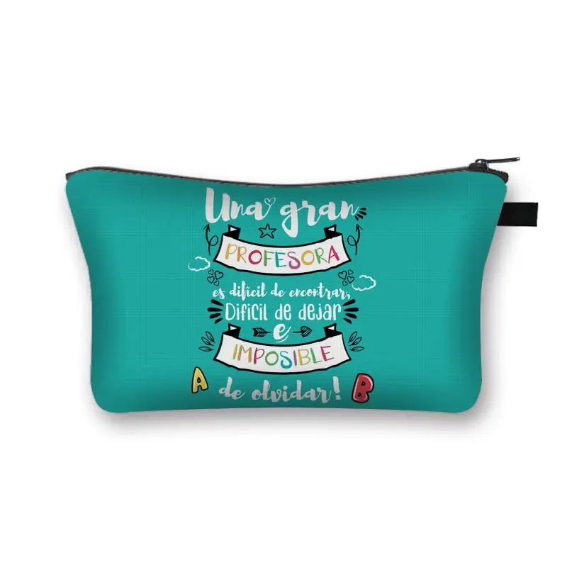merci enseignant/ gracias maestra/ merci maitresse trousse à cosmétiques femmes trousse de maquillage filles organisateur cosmétique cadeau de remise des diplômes