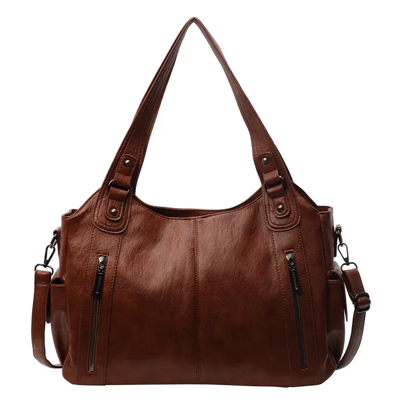 sac fourre-tout souple pour femmes, grande capacité, sac à bandoulière décontracté, sac à main pour le travail et les voyages