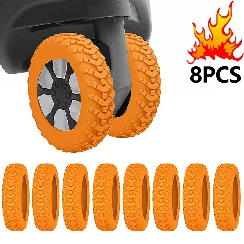 roues universelles en caoutchouc pour bagages, 8 pièces, diamètre 5-7.5cm, roulettes de rechange pour valise, pièces de réparation durables et résistantes à l'usure pour chariot