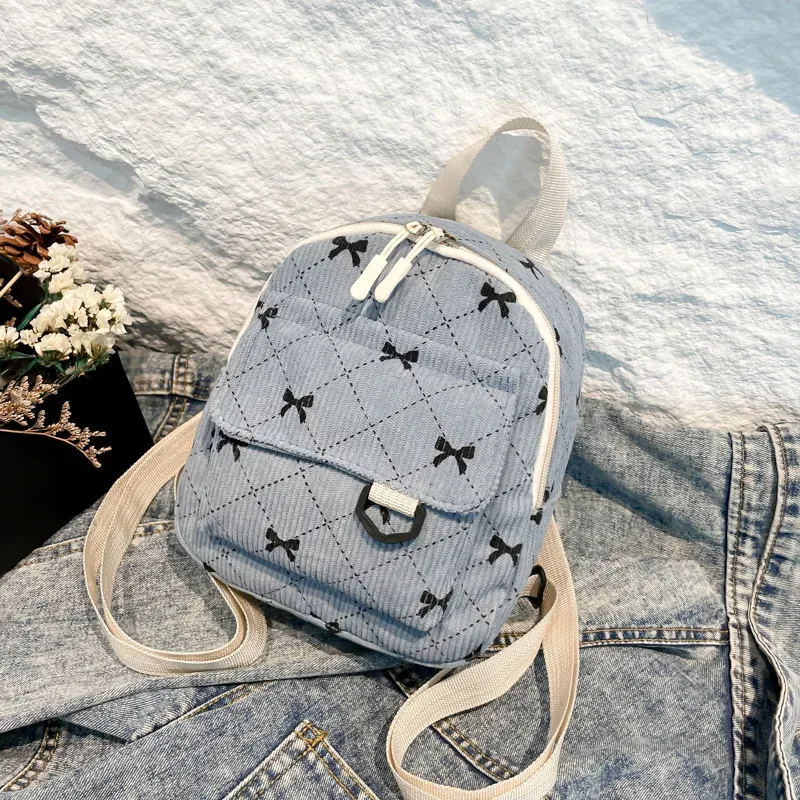 sac à dos d'hiver pour femmes, sac à deux épaules de célébrité coréenne, imprimé nœud papillon, sac à dos de mode pour adolescentes, sac à dos kawaii pour shopping