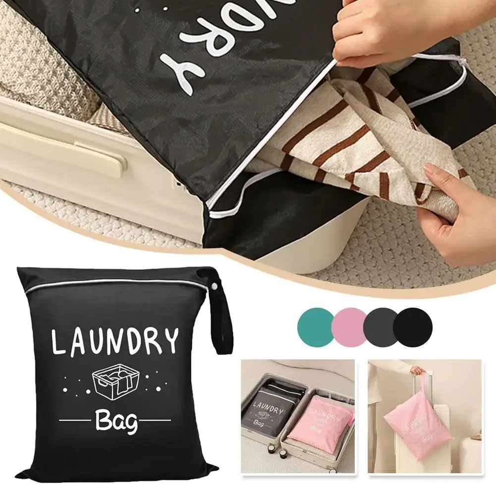 Sac à linge portable en tissu Oxford, pochette de rangement avec fermeture éclair, séparation humide/sec, pour voyage et salle de sport, 1/4 pièces